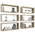 thumbnail image 4 of vidaXL 2/4/6x Wall Cube Shelves Engineered Wood Wall Unit Multi Colors/Sizes, 4 of 209