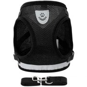 Bellaven Dog Harness and Lead Set Adjustable Reflective Dog Vest Soft and Breathable Vest for Walking Training of Small and Medium Dog Black S