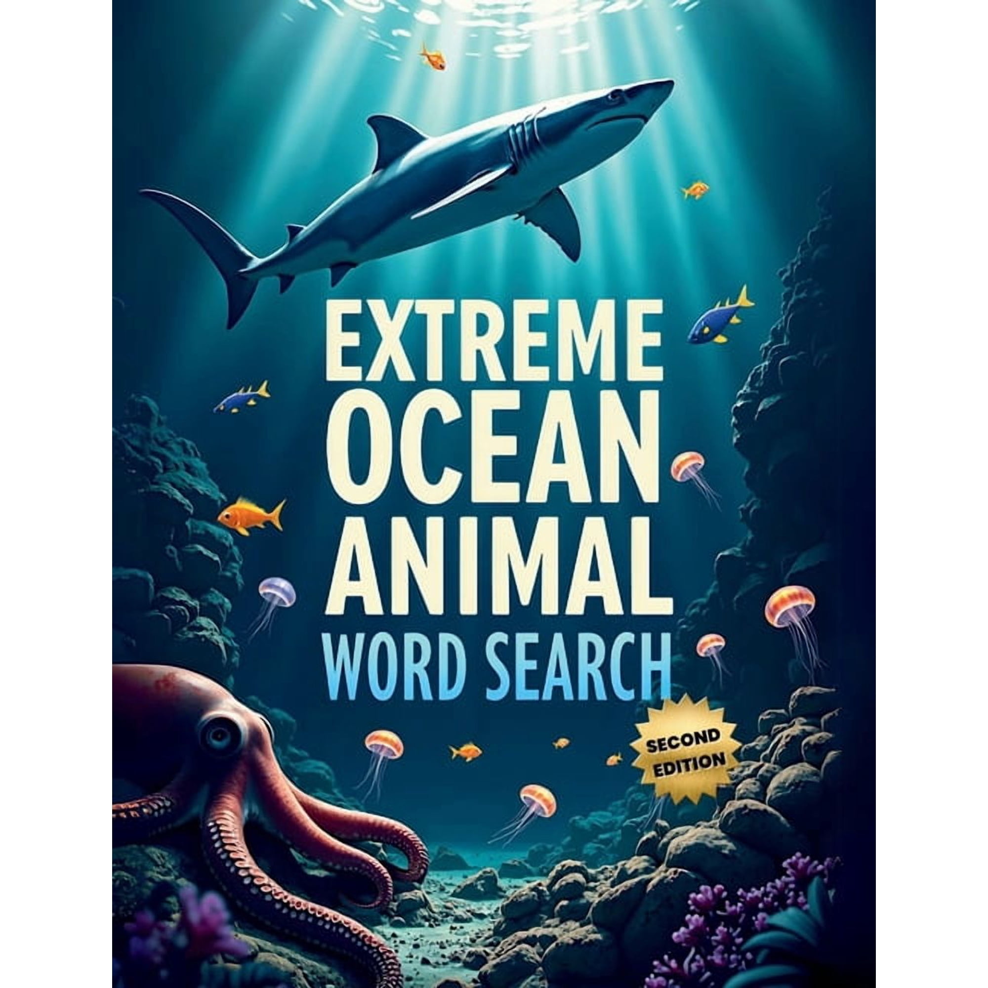 Extreme Ocean Animal Word Search (Second Edition): Explore the Depths with These 50 Fun & Brain-Boosting Puzzles plus 10, (Paperback)