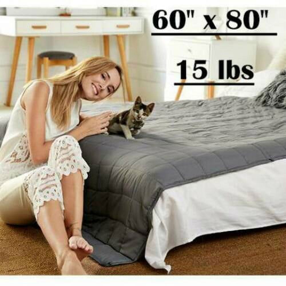 60x80" 15lb Weighted Blanket Full Queen Size Reduce Stress