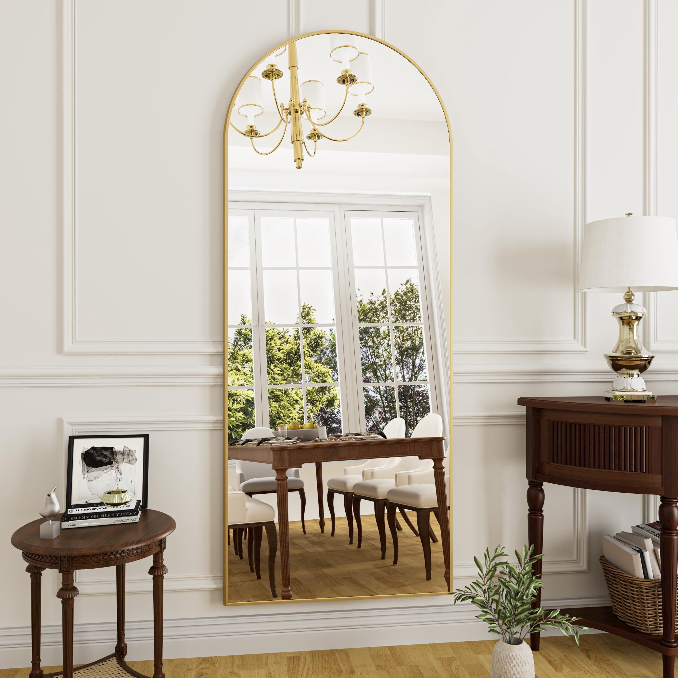 Anyrose 64.2"x21" Arched Full-length Mirror Free-standing Floor Mirror