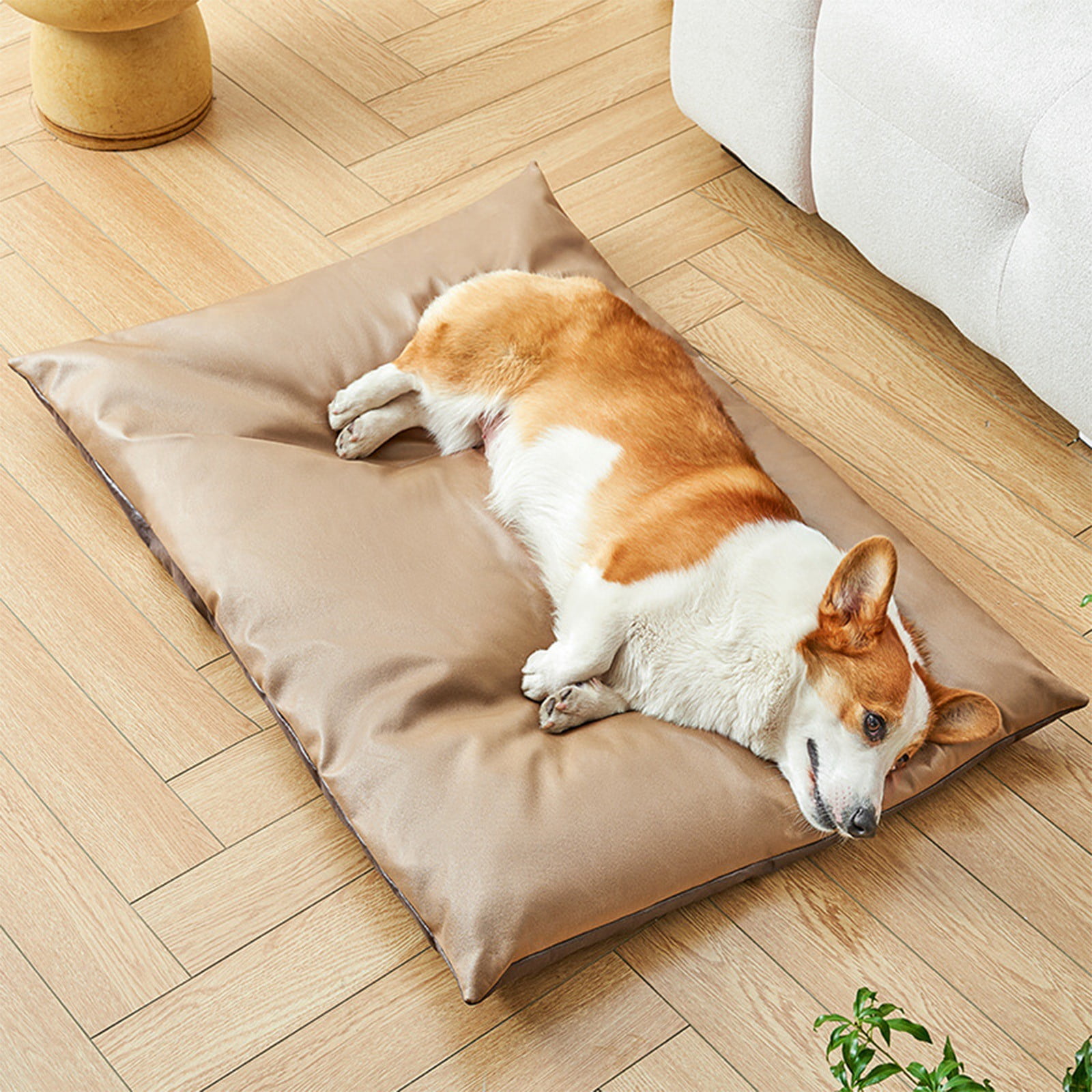 Fzsteel Premium Waterproof Leather Pet Bed with Anti-Skid Bottom, Comfortable Sleeping Mat for Small to Medium Dogs and Cats, Indoor Lounges Cushion
