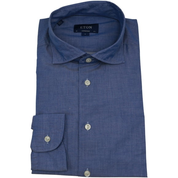 Eton Men's Blue Contemporary Fit Dress Shirt - 40-15.75 (M)