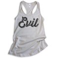 thumbnail image 1 of Evil Tank Top, Ladies Racerback Tank Top, Cute Evil Tank, Sassy Tank, Devilish Girlfriend Bad Girl Tank, Silver Gray, X-Large, 1 of 3