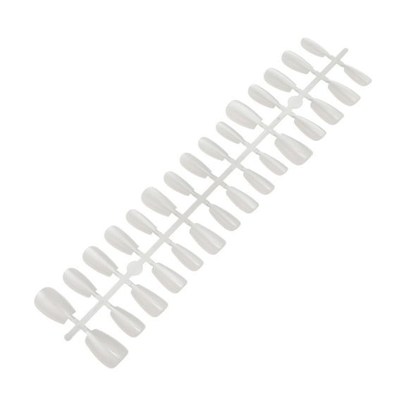 Unique Bargains 1 Pc Women's Short Almond Fake Nails Plating Gray White