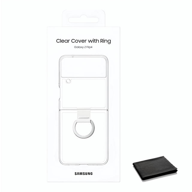 Funda para teléfono SAMSUNG Galaxy Z Flip 4 transparente con anillo y cubierta transparente