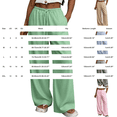 thumbnail image 3 of TZZQ Striped Linen Pants Wide Leg Drawstring Elastic Waist Trousers with Pockets Lightweight Loose Striped Gingham Plaid Lounge Pants Summer Casual Relaxed Fit Beach Vacation Flowy Slacks Pink L, 3 of 4