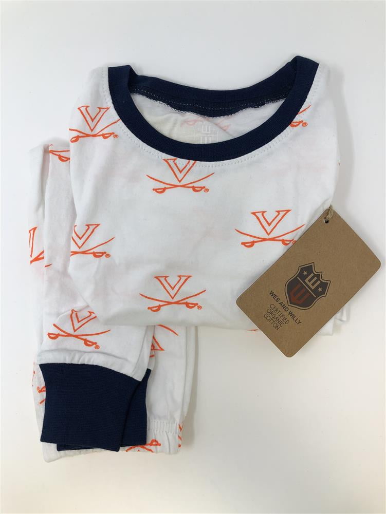 Wes and Willy Infant Toddler University of Virginia Cavaliers PJ Set Organic Cotton PJs