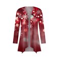thumbnail image 6 of Women's Fashion Christmas Print Jacket, Long Sleeve Casual Cardigan Coat for Everyday Wear and Comfortable Outfits,Deep Red,XL, 6 of 6