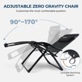 thumbnail image 2 of XXL Zero Gravity Chair with Cushion, 33In Oversized Zero Gravity Lounge Chair, Patio Outdoor Recliner Chair for Indoor Outdoor with Headrest, Cup Holder, Footrest Support 500Lbs, 2 of 6