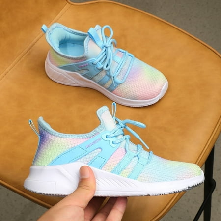 Kushyshoo Kids Sneakers Gradient Blue Running Tennis Athletic Shoes for Girls Size 1 (Big Kid)