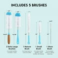 thumbnail image 3 of 5-Pack Bottle Cleaning Brush Set - 15" Long Handle Blue Bottle Cleaner for Washing Narrow Wine/Beer Bottles/Thermos/Flask Tumbler/Sport Well/Kettle/Lid Brush, Straw Brush, 3 of 9