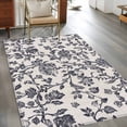 thumbnail image 3 of Spring Flowers Large Area Rugs for Bedroom Living Room, Soft Non Slip Carpet Bedside Rug, Farmhouse Dark Blue Pastoral Floral Leaf Rectangular Floor Cover Kitchen Accent Rug 3'x5' for Office, 3 of 9