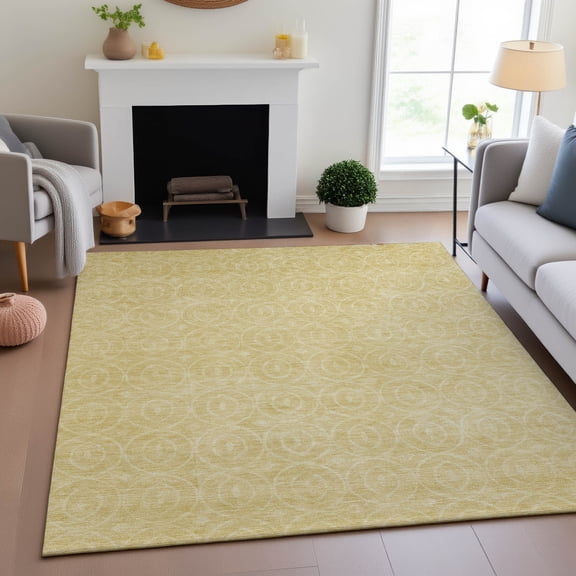 Addison Rugs Mayfield Premium Machine Washable Transitional Geometric Wheat Rectangle Rug, 10' x 14'