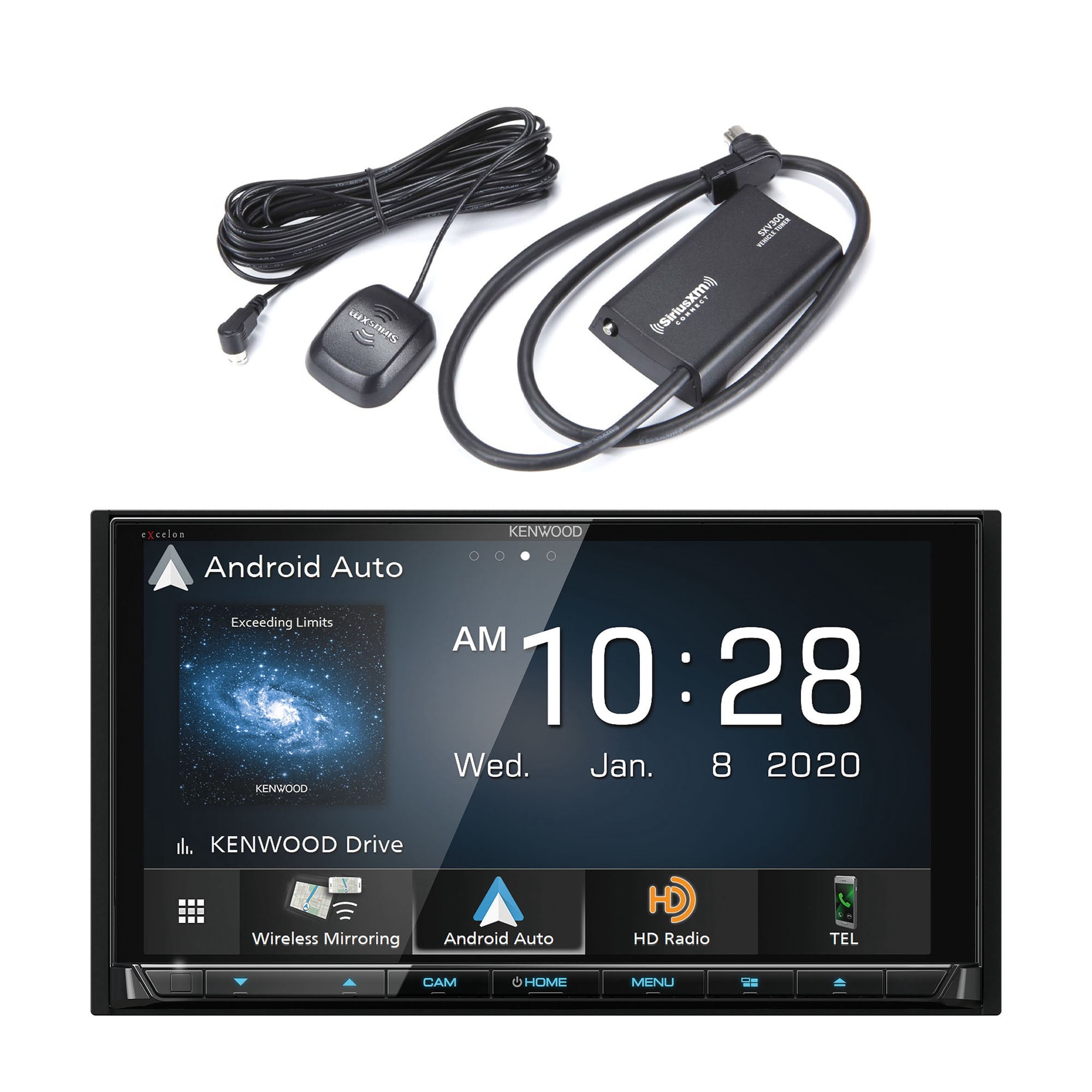 Kenwood DDX9907XR MultiMedia Receiver Compatible With Apple CarPlay & Android Auto with SXV300V2 SiriusXM Tuner
