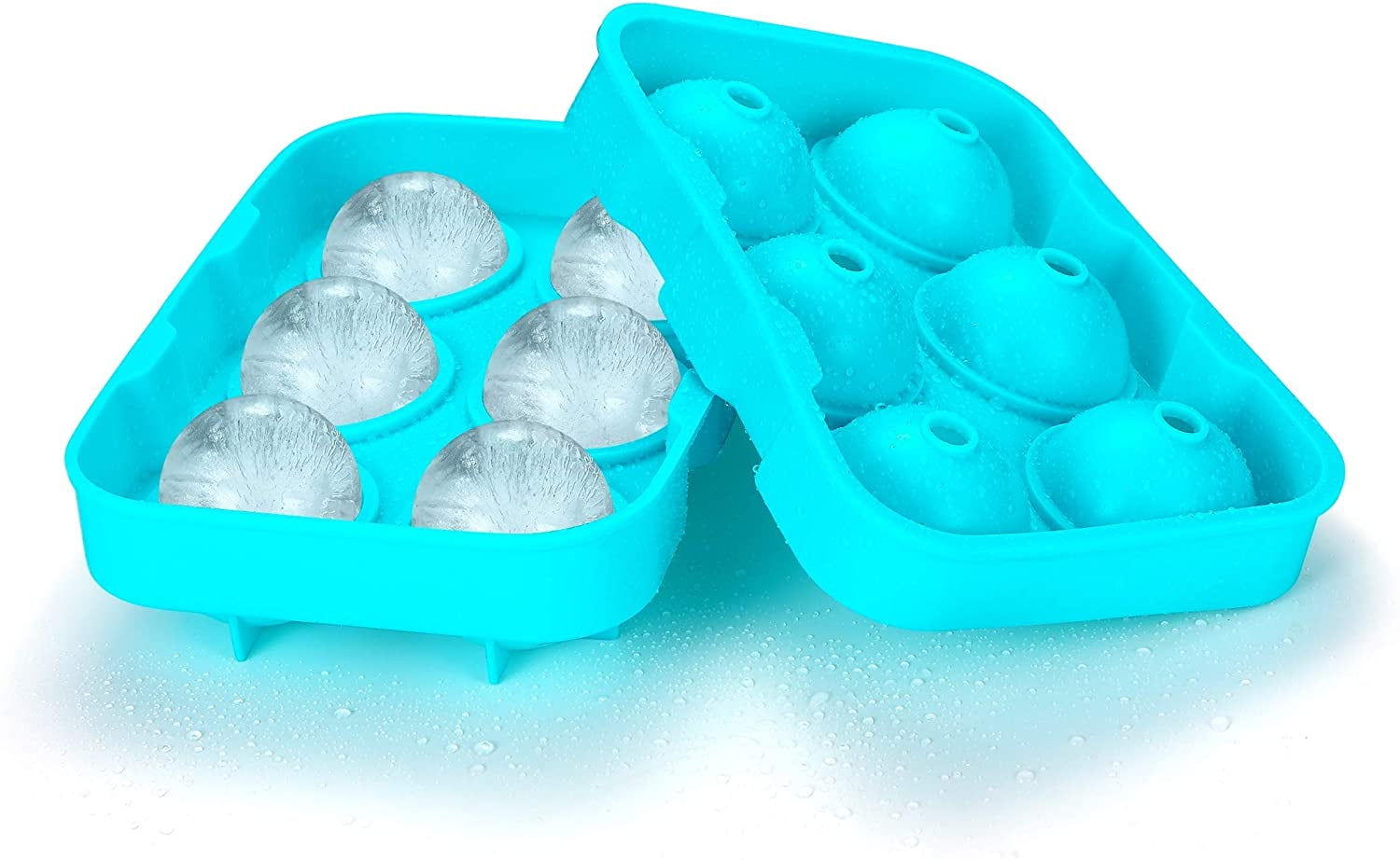 Silicone White Ice Cube Tray Ice Spheres Ball Maker, 4x4cm (1.5”x1.5”) Size  Ball