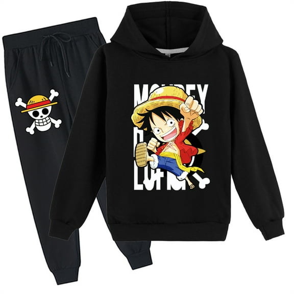Boys Girls One Piece Pullover Sweatshirt Hooded and Sweatpants Set Graphic Loose Sweatsuits for 8-16 Years