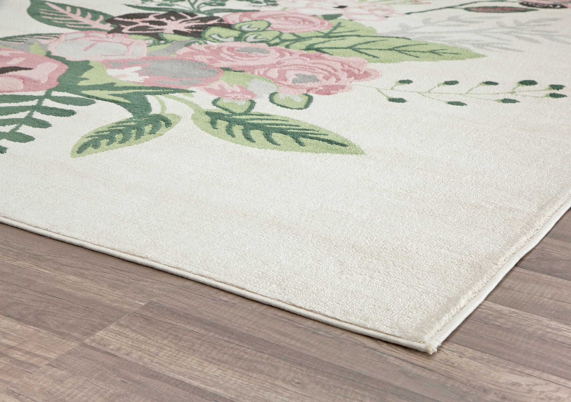 Rugs America Hanna VA25B Floral Charm Ivory Blush Floral Transitional Beige Area Rug, 2'x4'
