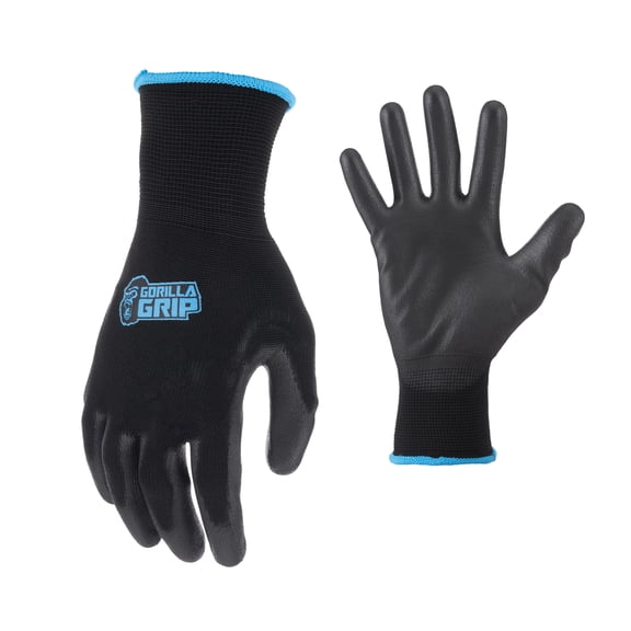 Gorilla Grip Insulated Gloves, Polymer Palm, Black, Men's X-Large
