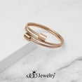 thumbnail image 4 of 555Jewelry Adjustable Stainless Steel Bracelet, Flexible Coil Wire Open Bangle Cuff with Luxury Majestic ‎Endings for Men & Women, Rose Gold, 4 of 7