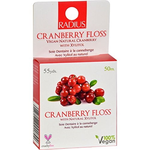 Radius Coated Vegan Floss, Cranberry, 55 Yards