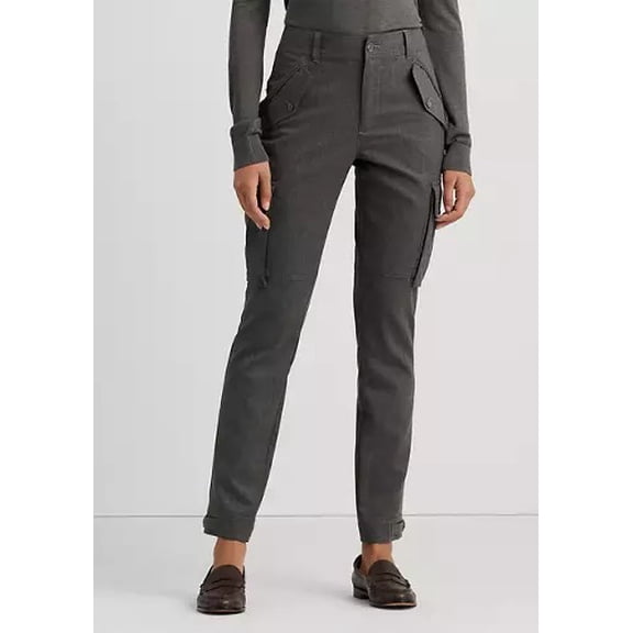 Lauren Ralph Lauren Women's Wool Twill Cargo Pants, Gray 4