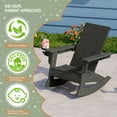 thumbnail image 4 of WestinTrends Ashore Outdoor HDPE Plastic Preschool Toddler Modern Adirondack Rocking Chairs (Set of 2), Gray, 4 of 14