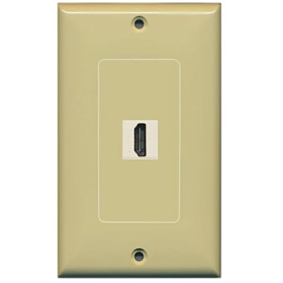 RiteAV HDMI 2.0 Wall Plate 1 Gang Decorative - 1 Port - Ivory