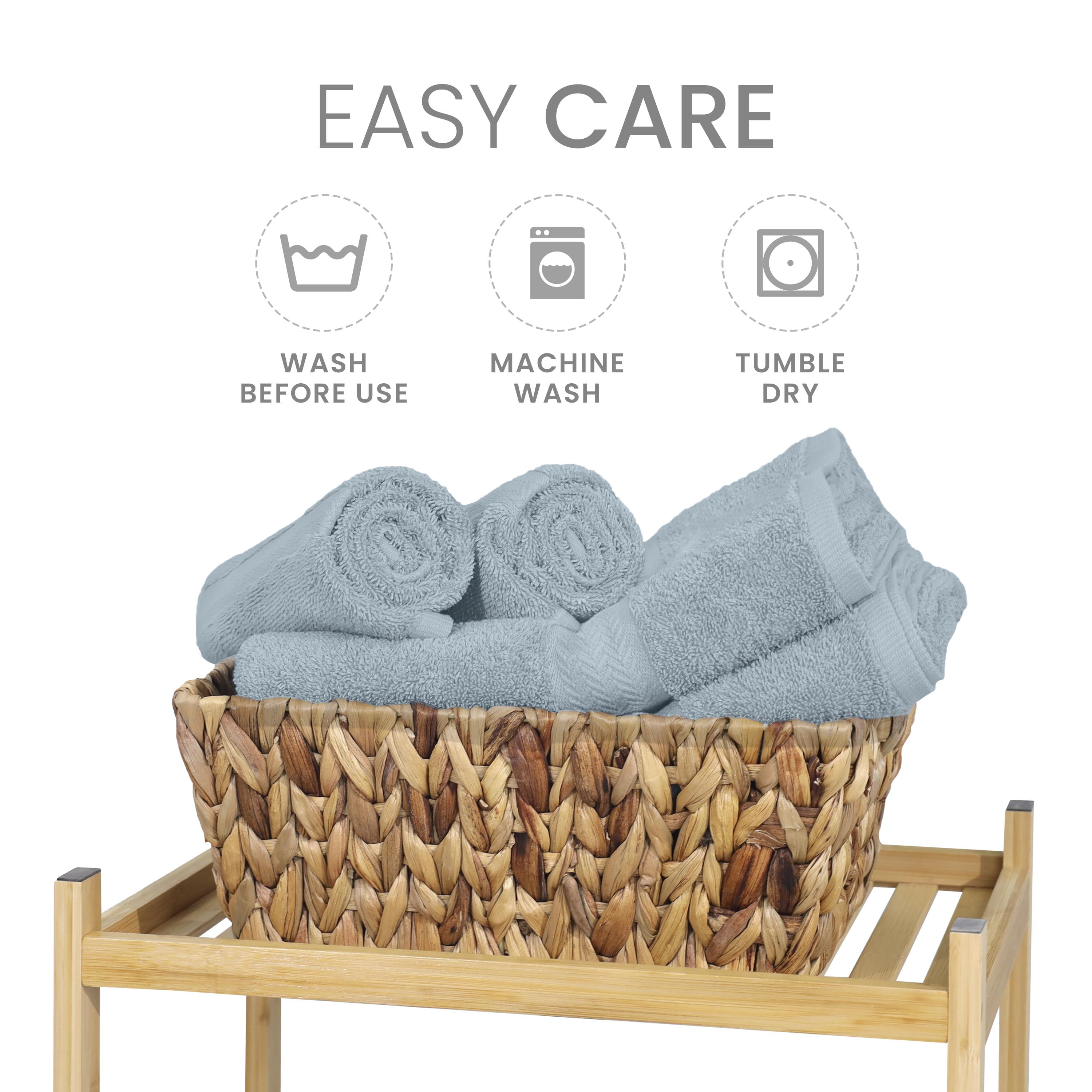 Martex Luxury 6-Piece 100% Ringspun Cotton Towel Set - Highly Absorbent, Soft, 500 GSM (Blue)