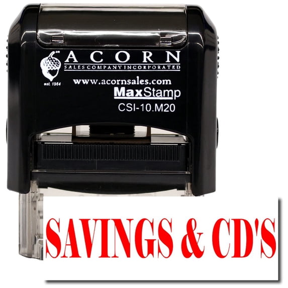 Self-Inking Savings & CDs Stamp with Pink Ink