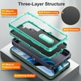 thumbnail image 2 of Jiahe Cover For Samsung Galaxy S22 Plus Case,Rugged Shockproof Three-layer Structure Protector with Built-in Foldable Metal Kickstand Cover,E, 2 of 7