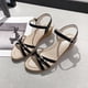 thumbnail image 4 of Amzcrzy Zapatos de mujer,Zapatos de mujer,Zapatillas de mujer, Sandalias de cuña de moda de verano para mujer, sandalias con hebilla de metal de color sólido y suela gruesa Sandalias Mujer Zapatillas, 4 of 4