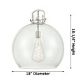 thumbnail image 3 of Innovations Lighting  Newton Sphere - 1 Light 18" Stem Hung Pendant Clear/Polished Nickel, 3 of 5
