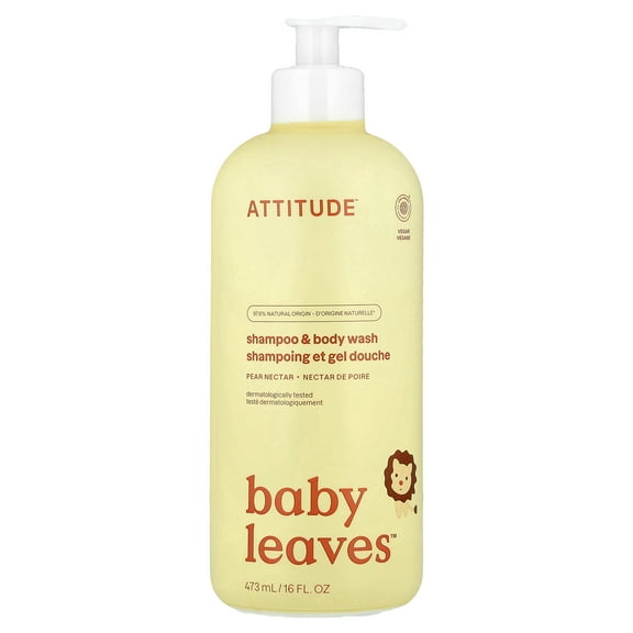 ATTITUDE Baby Leaves™, Shampoo & Body Wash, Pear Nectar, 16 fl oz (473 ml)