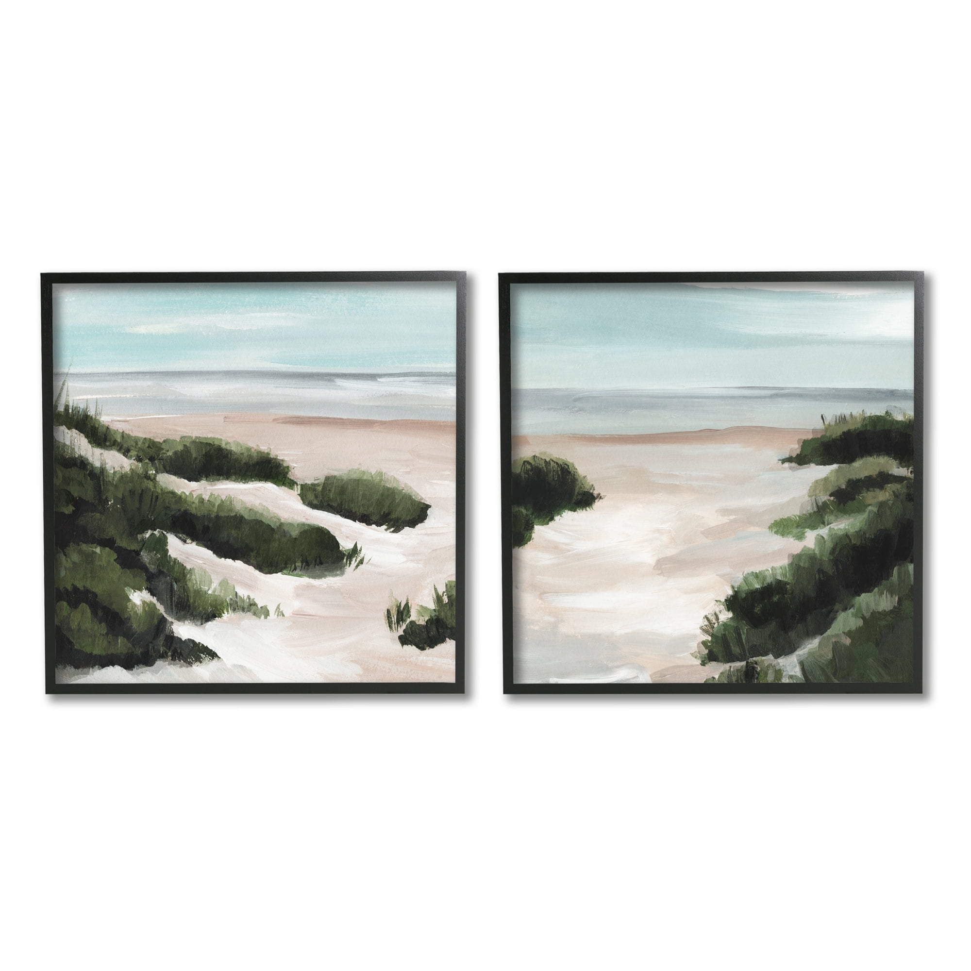 Stupell Industries Tall Grass Sand Dunes Soft Wave Beach Landscape, 24 x 24,Design by Annie Warren