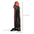 thumbnail image 2 of HOMCOM Halloween Skull Pumpkin Ghost Animatronic Prop w/ Light Up Eyes, 2 of 9