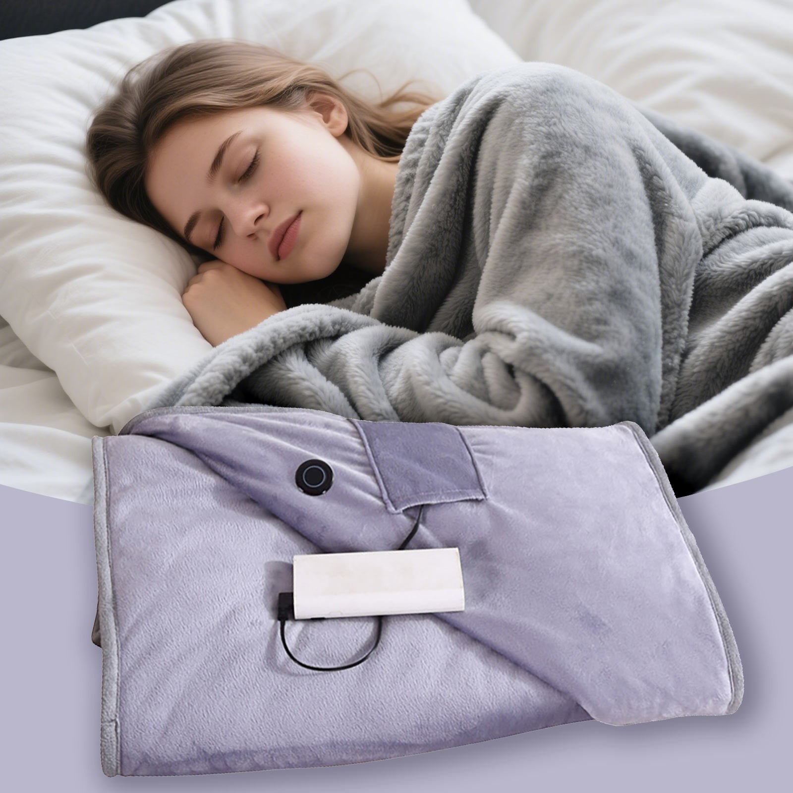 Weighted Blankets,3 Heated Blanket 100x140cm Adjustable Throw Fast Heating Warmer Machine Washable
