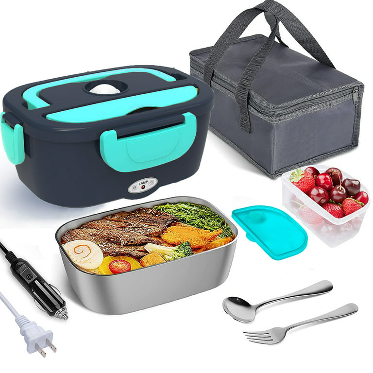 COCOBELA Electric Lunch Box Food Heater 2-In-1 Portable Food Warmer Lunch  Box for Car & Home – Leak Proof, 2 Compartments, Removable 304 Stainless  Steel Container, SS Fork & Spoon and Carry