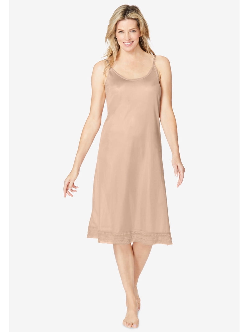 Comfort Choice Plus Size Full Slip Snip-To-Fit Dress Liner - Nude - 1X