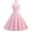 Pink, variant on QUNYINEY Casual Dresses for Women 2025 Plaid Sleeveless A-Line Dress Empire Waist V Neck Flowy Midi Sundress