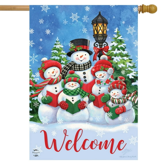 Briarwood Lane Caroling Snowmen Christmas House Flag