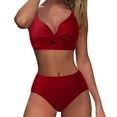 thumbnail image 2 of Amidoa Cheeky Bathing Suits Women Wrap High Cut Bikini Bottom Two-Piece Sets Thong Bikini Sets for Women, 2 of 5