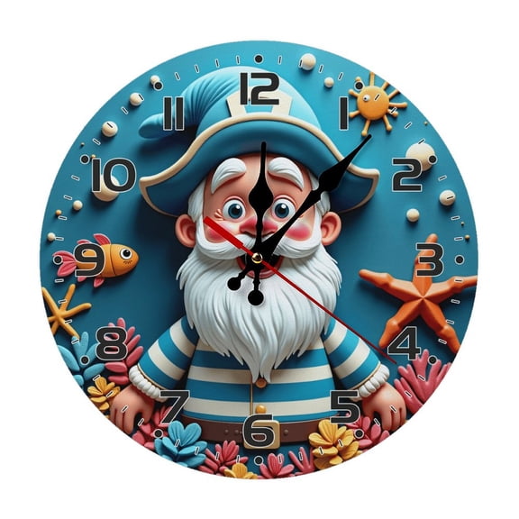 Cute Cartoon Character Wall Clock 10 Inch Silent Non Ticking Round Clock Decoration for Living Room Kitchen Bedroom Bathroom Office Classroom