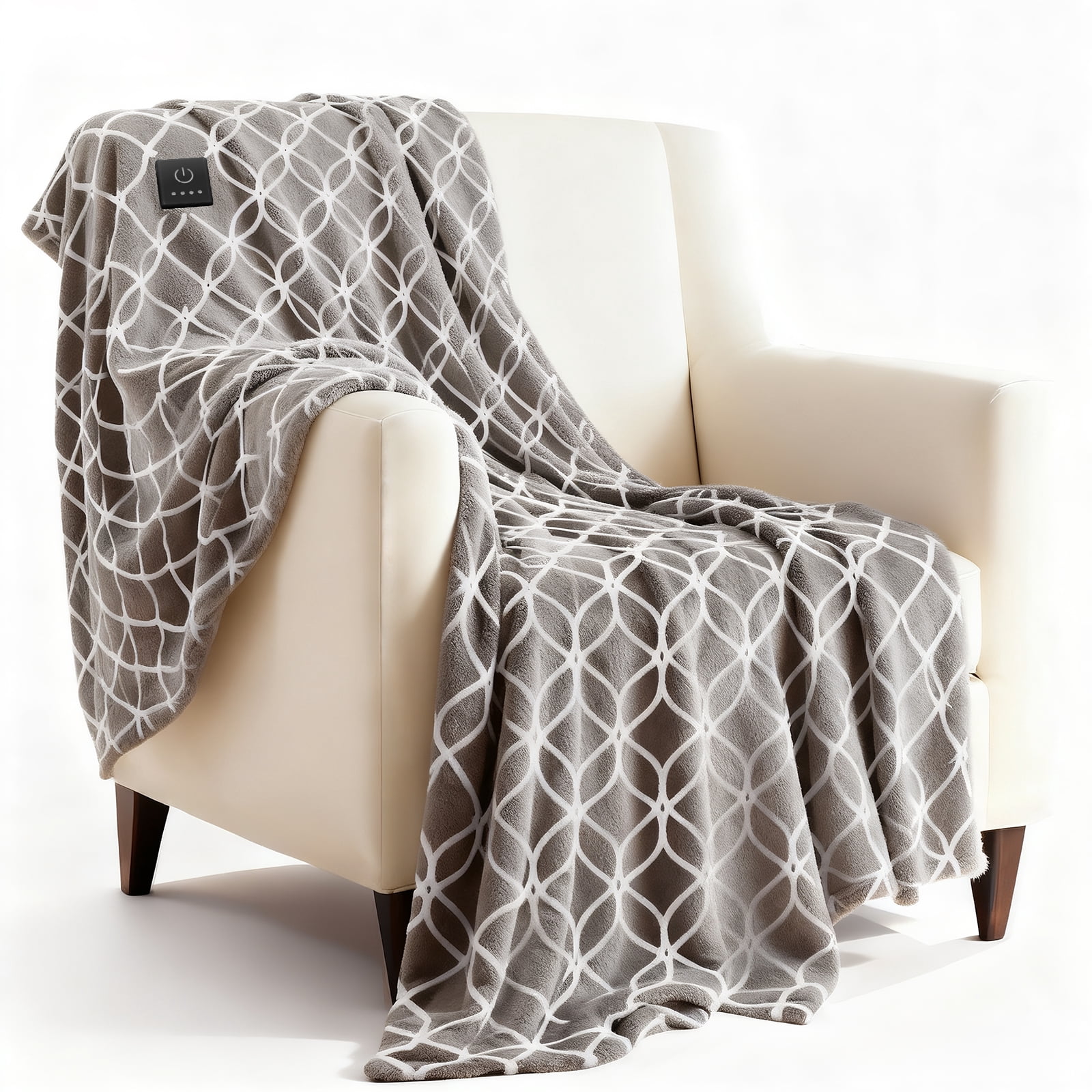 WATO FT Heated Throw Blanket Electric Blanket with Built-in Button Controller 50"x60" One-Touch Ultra Cozy Soft Warm 4 Heat Levels & 4 Hours Auto-off Overheat Protection
