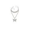 Necklaces for Women Butterfly Pendant Necklace Cuban Chain Gifts for Women Butterfly Chains Gothic Necklaces for Women Alloy