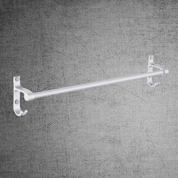 CTIRCHIU Wall Mounted Towel Bar, Aluminium Alloy Single Bar with Two Hooks