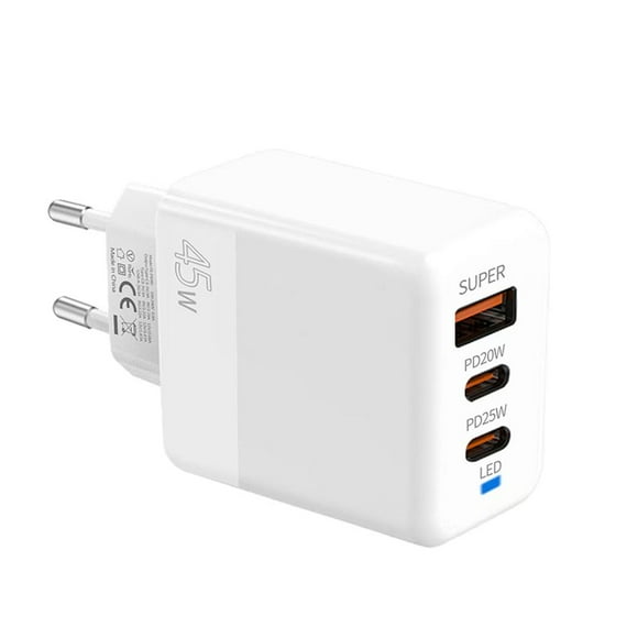 wnpxqnt USB C Charger Blo,USB C Wall Charger,Max 45W Wall Plug Fast Charging Blo,3-Port PD+QC Power Adapter ltiport Bri Type C Box for Most one T S3
