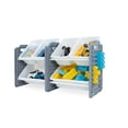 thumbnail image 6 of UNiPLAY Toy Organizer With 6 Removable Storage Bins, Multi-Bin Organizer for Books, Building Blocks, School Materials, Toys with Baseplate Board Frame (Gray), 6 of 8