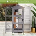 Outdoor Bird Aviary Wooden Large Bird Cage on Wheels, Featuring Play