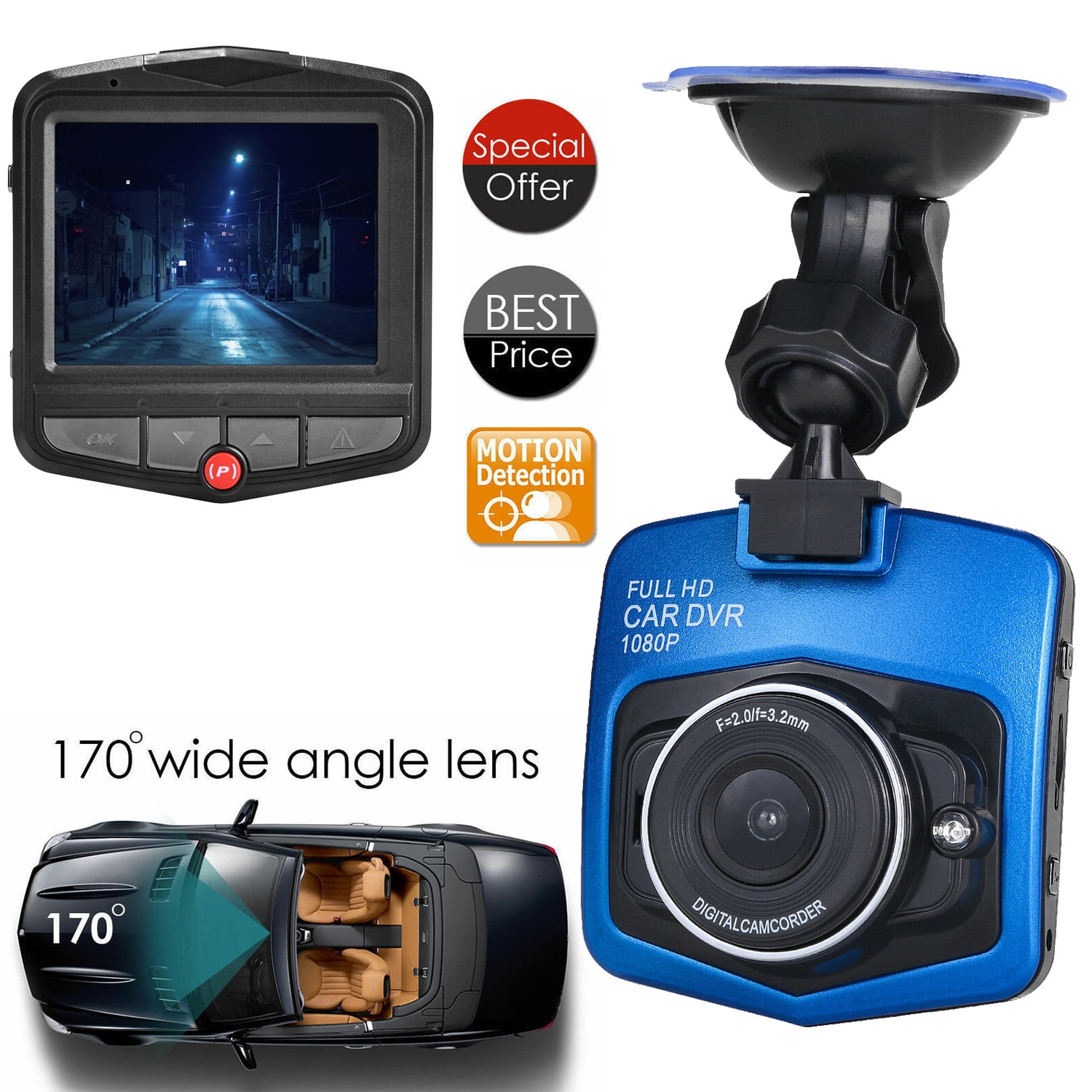HD 1080P Night Vision Car Video Recorder Camera Vehicle Dash Cam DVR G sensor BK